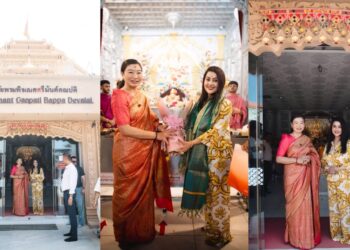 थायलंड च्या फुकेत येथील गणपती मंदिराला अमृता फडणवीस यांची भेट , इतकं सुंदर, भव्य आणि आध्यात्मिक स्थान निर्माण केल्या बद्दल त्यांनी आनंद व्यक्त केला