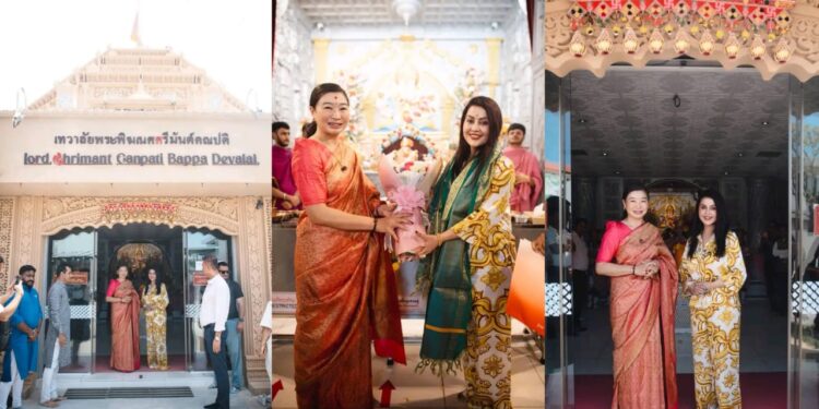 थायलंड च्या फुकेत येथील गणपती मंदिराला अमृता फडणवीस यांची भेट , इतकं सुंदर, भव्य आणि आध्यात्मिक स्थान निर्माण केल्या बद्दल त्यांनी आनंद व्यक्त केला