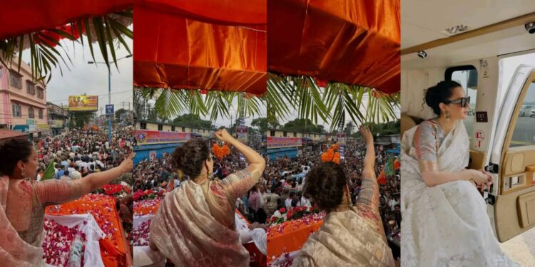 अभिनेत्री आणि खासदार कंगना रानौत हि सुद्धा बंगाल च्या विधानसभा निवडणुकीचा प्रचारात, मतदारांना आव्हान करताना दिसली .