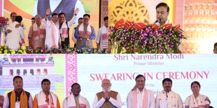 हिमंता बिस्वा सरमा यांनी सलग दुसऱ्यांदा आसामचा मुख्यमंत्री पदाची शफत घेतली . आसामच्या जनतेचा आकांक्षा पूर्ण करण्याचा आणि विकसित, समृद्ध आणि आत्मनिर्भर आसाम बनवण्याचा प्रयत्न करू असं ते शफतविधी सोहळ्यात म्हणाले .
