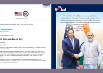 भारतीय स्वातंत्र्य दिनानिमित्त अमेरिकेचे परराष्ट्र मंत्री मार्को रुबिओ यांचा भारतीय जनतेला शुभेच्छा संदेश