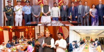 भारताचे संरक्षण मंत्री राजनाथ सिंग यांचा श्रीलंका दौरा; राष्ट्रपती अनुरा कुमारा दिसेनायके यांचा सोबत सागरी सुरक्षा , तसेच आपल्या प्रदेशांचा विकास , सुरक्षा, शांतता आणि समृद्धीसाठी संयुक्तपणे काम करत राहण्यावर दोन्ही नेत्यांमध्ये चर्चा