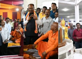 धम्मचक्र प्रवर्तन दिनानिमित्त सुरु असलेल्या दीक्षाभूमी येथील तयारीची महसूल मंत्री चंद्रशेखर बावनकुळे यांचा कडून पाहणी