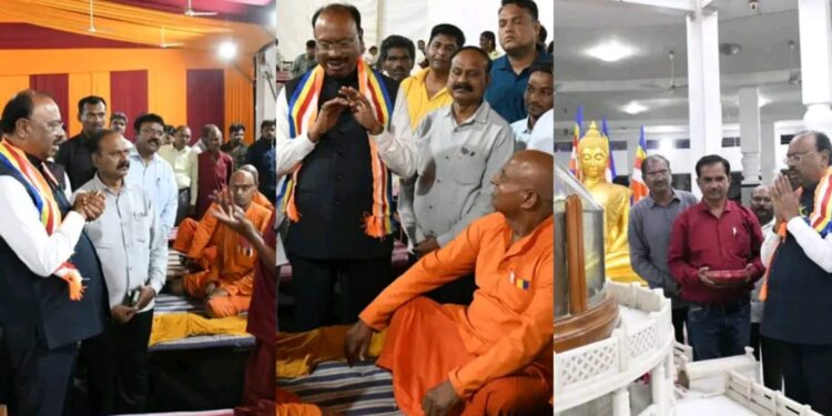 धम्मचक्र प्रवर्तन दिनानिमित्त सुरु असलेल्या दीक्षाभूमी येथील तयारीची महसूल मंत्री चंद्रशेखर बावनकुळे यांचा कडून पाहणी